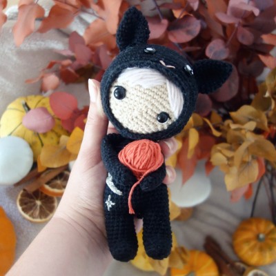 Miku, le petit chat d'Halloween : patron au crochet PDF