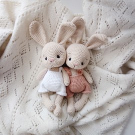 Patron lapin au crochet PDF – Doudou bébé, niveau débutant