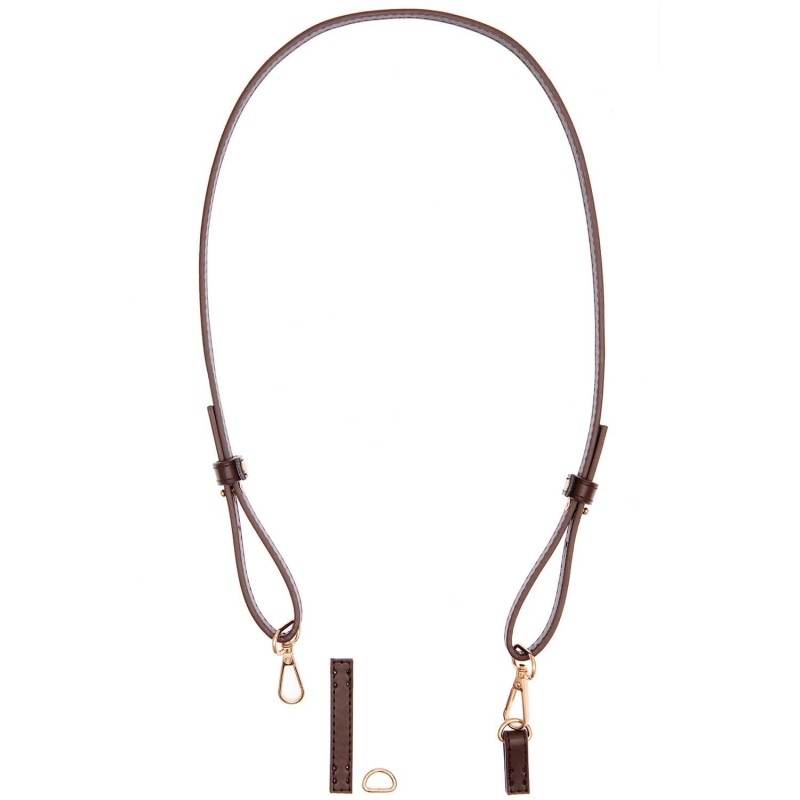 Bandoulière longues avec mousquetons, marron/or