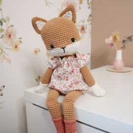 Kit Crochet Socquette, jolie renarde – Coffret Complet, Patron PDF