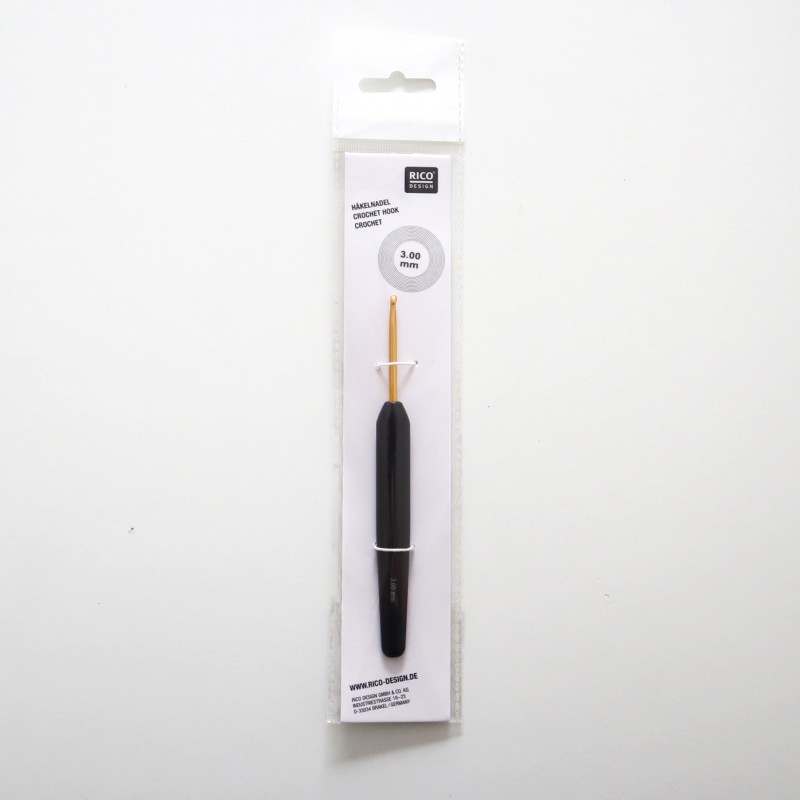 Crochet ergonomique 3,00 mm en aluminium Rico Design