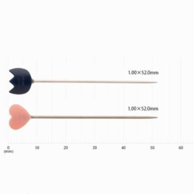 Epingles de marquage à bout rond coeur - Tulip (x9)