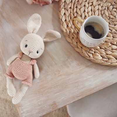 Kit Crochet Coton mon petit lapin – Coffret Complet, Patron PDF