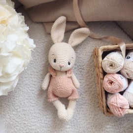 Kit Crochet Coton mon petit lapin – Coffret Complet, Patron PDF