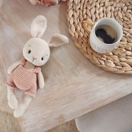 Patron lapin au crochet PDF – Doudou bébé, niveau débutant