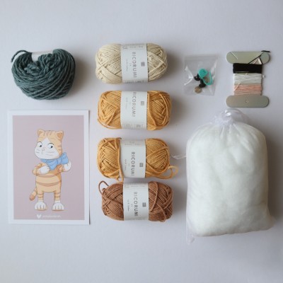 Kit Crochet Caramel, le chaton – Coffret Complet, Patron PDF