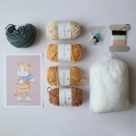 Kit Crochet Caramel, le chaton – Coffret Complet, Patron PDF