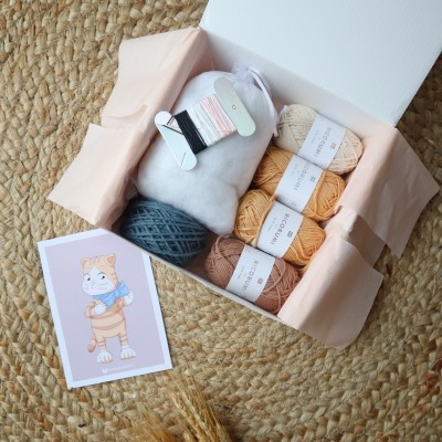 Kit Crochet Caramel, le chaton – Coffret Complet, Patron PDF