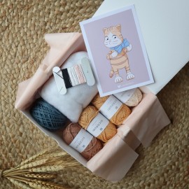 Kit Crochet Caramel, le chaton – Coffret Complet, Patron PDF