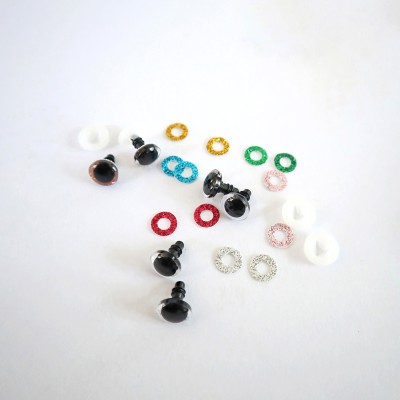 Lot de 7 paires de yeux de sécurité colorés 12 mm