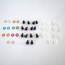 Lot de 7 paires de yeux de sécurité colorés 12 mm