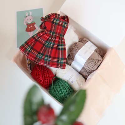 Kit Crochet Solveig, renne de Noël – Coffret Complet, Patron PDF