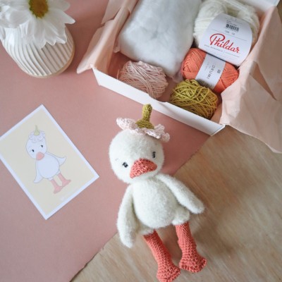Kit Crochet Plume, mon petit caneton – Coffret Complet, Patron PDF