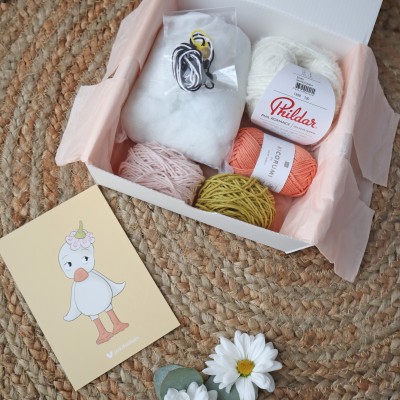Kit Crochet Plume, mon petit caneton – Coffret Complet, Patron PDF