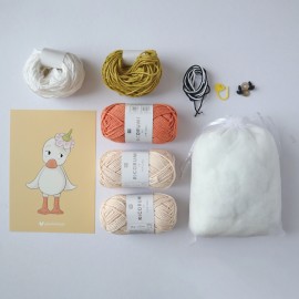 Coffret version 2 : Plume, mon petit caneton en fil 100% coton