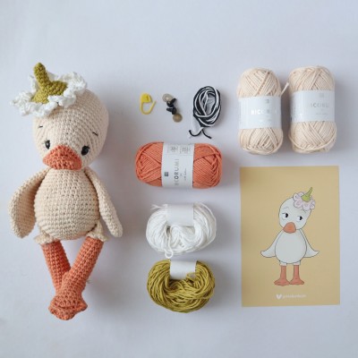 Kit Crochet Plume, mon petit caneton – Coffret Complet, Patron PDF