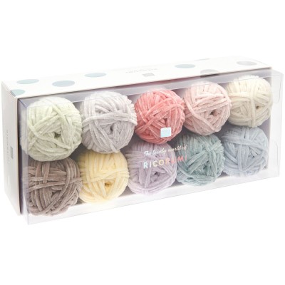 Coffret 10 pelotes de fil Ricorumi Nilli Nilli pastel
