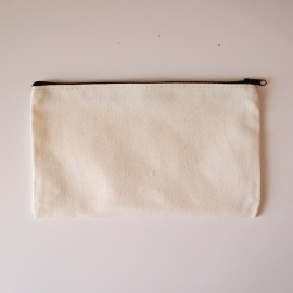Pochette tissu zipée en toile 21x13 cm