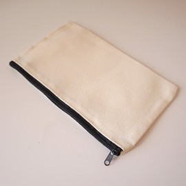 Pochette tissu zipée en toile 21x13 cm