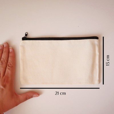 Pochette tissu zipée en toile 21x13 cm