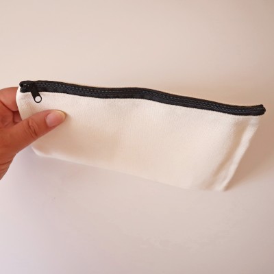 Pochette tissu zipée en toile 21x13 cm