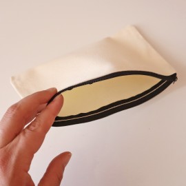 Pochette tissu zipée en toile 21x13 cm