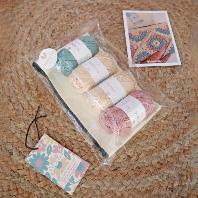 Kit Crochet Trousse Granny Bloom – Coffret Complet, Patron PDF