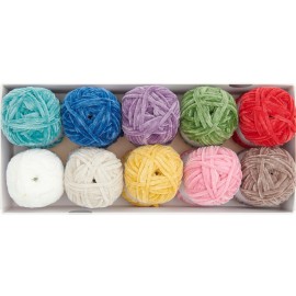 Coffret 10 pelotes de fil Ricorumi Nilli Nilli arc en ciel
