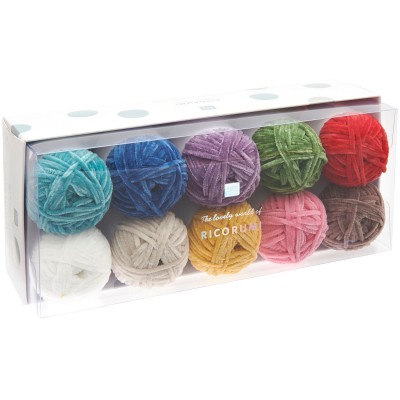 Coffret 10 pelotes de fil Ricorumi Nilli Nilli arc en ciel
