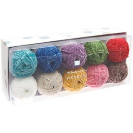 Coffret 10 pelotes de fil Ricorumi Nilli Nilli arc en ciel