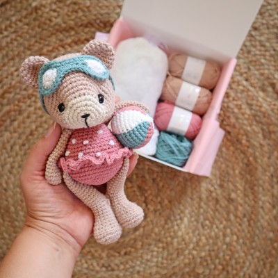 Kit Crochet Margotte, ma petite oursonne – Coffret Complet, Patron PDF