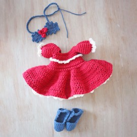 Tenue de Noël pour grand amigurumi : patron au crochet PDF