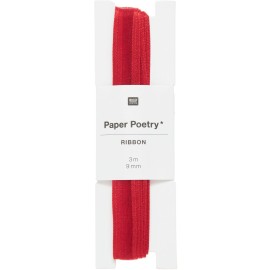 Ruban d'organza bord rouge 9 mm x 3 M