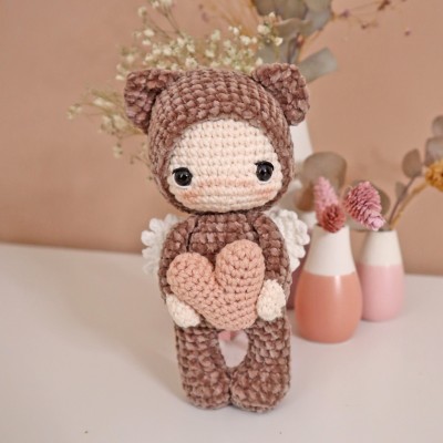 Câlinours, petit ours de la St Valentin : Patron Au Crochet PDF