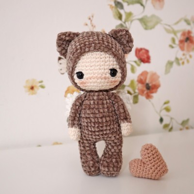 Câlinours, petit ours de la St Valentin : Patron Au Crochet PDF