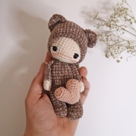 Câlinours, petit ours de la St Valentin : Patron Au Crochet PDF