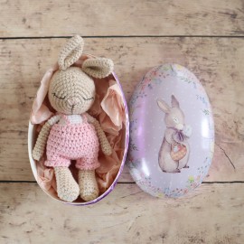 Mini Coton le lapin Rose - pièce unique peluche au crochet