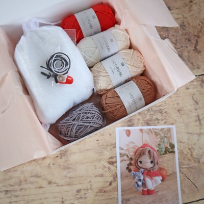 Kit Crochet Le petit chaperon rouge – Coffret Complet, Patron PDF