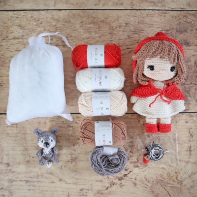 Kit Crochet Le petit chaperon rouge – Coffret Complet, Patron PDF